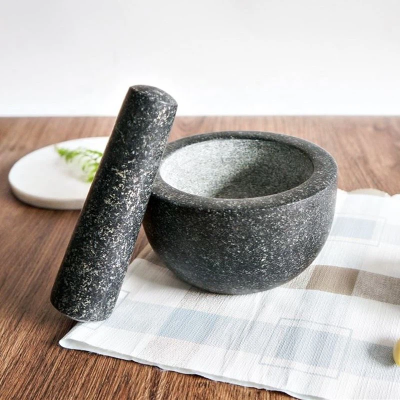 Black Granite Mortar And Pestle Set