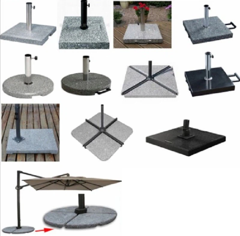 Black Granite Parasol Base For Outdoor Garden