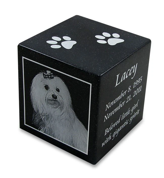 Black Granite Pet Urn