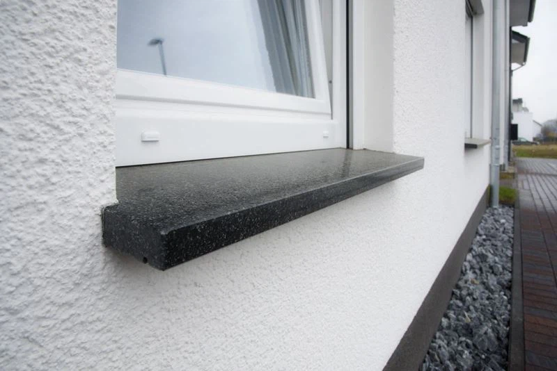 Black Granite Window Sill With Water Grooves Cut