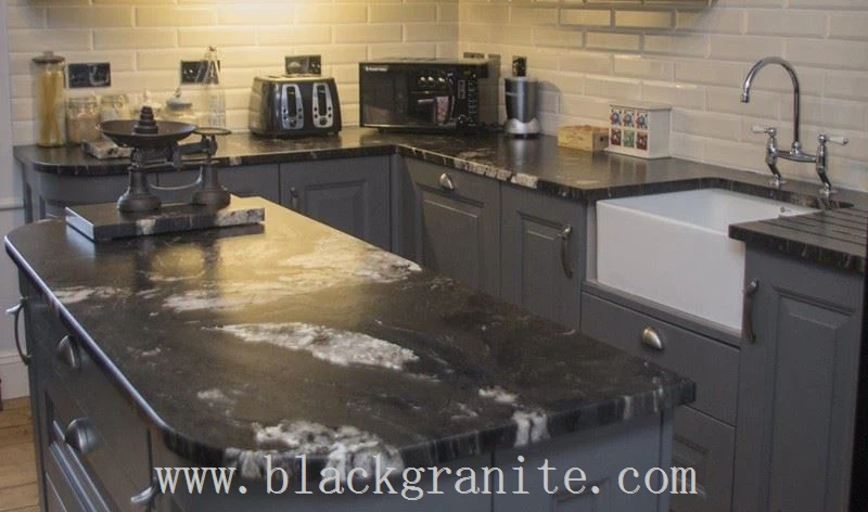 Black Granite Worktop and Island Top for Kitchen