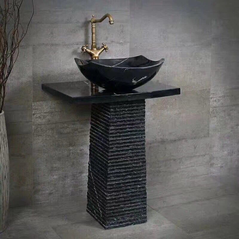 Black Marble Pedestal Sink