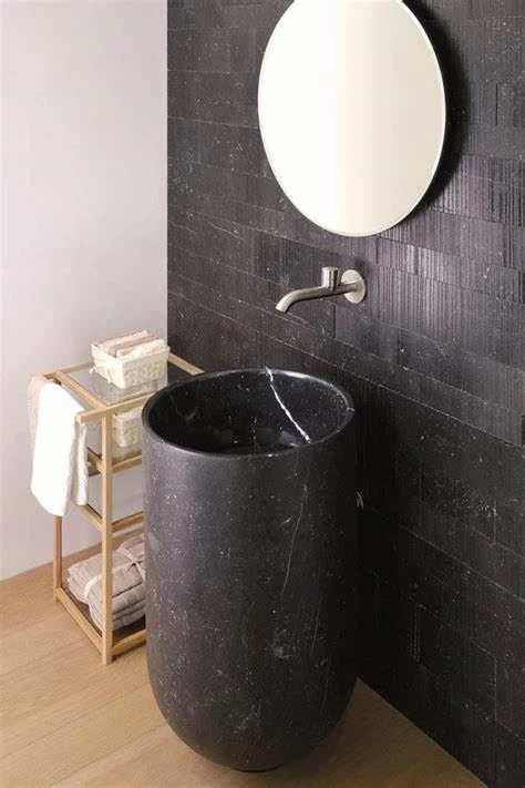 Black Marble Pedestal Sink