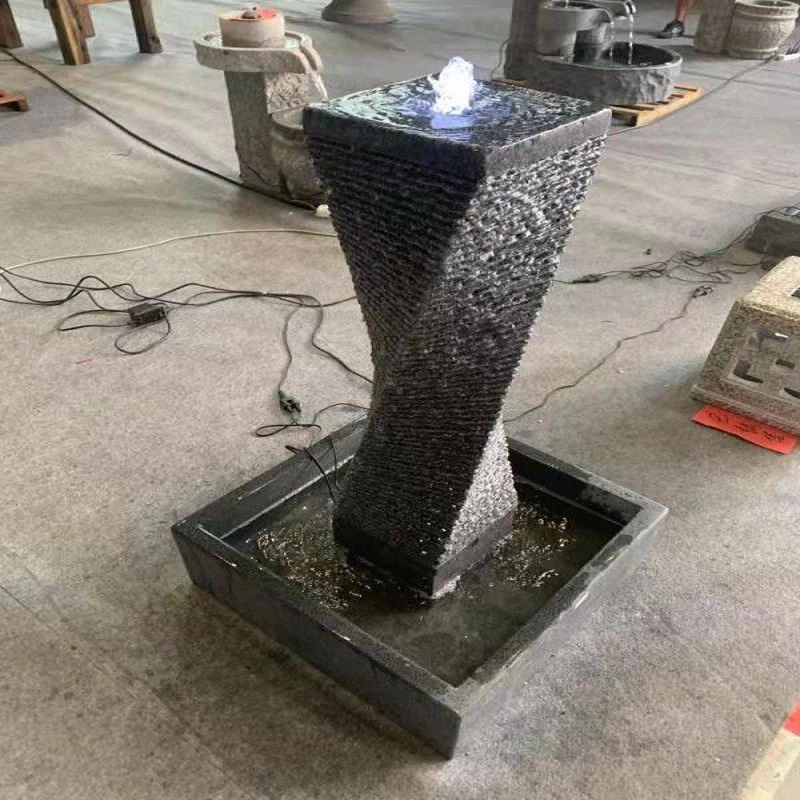 Black Small Stone Fountain