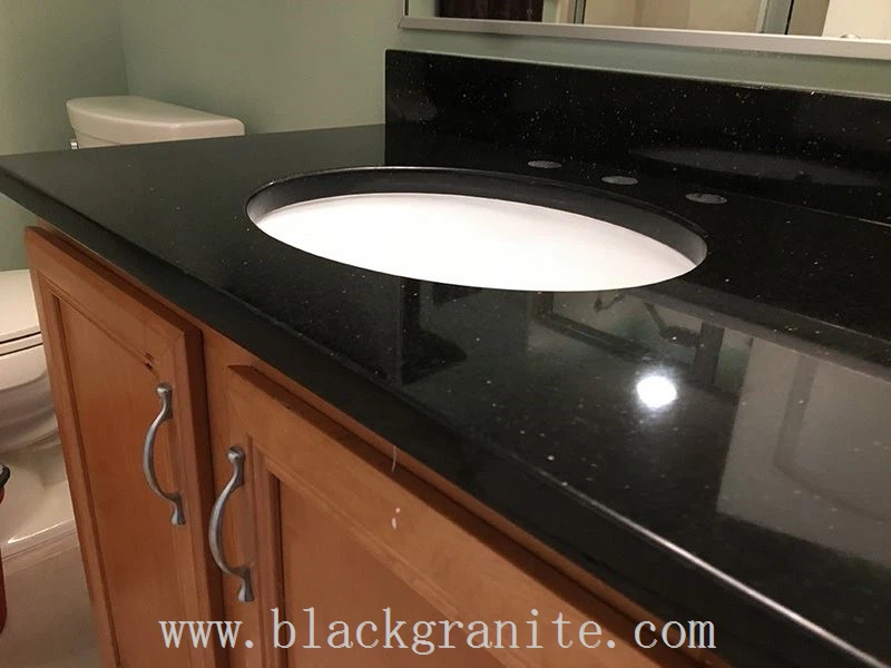 Black Star Galaxy Granite Floor Tiles and Backsplash