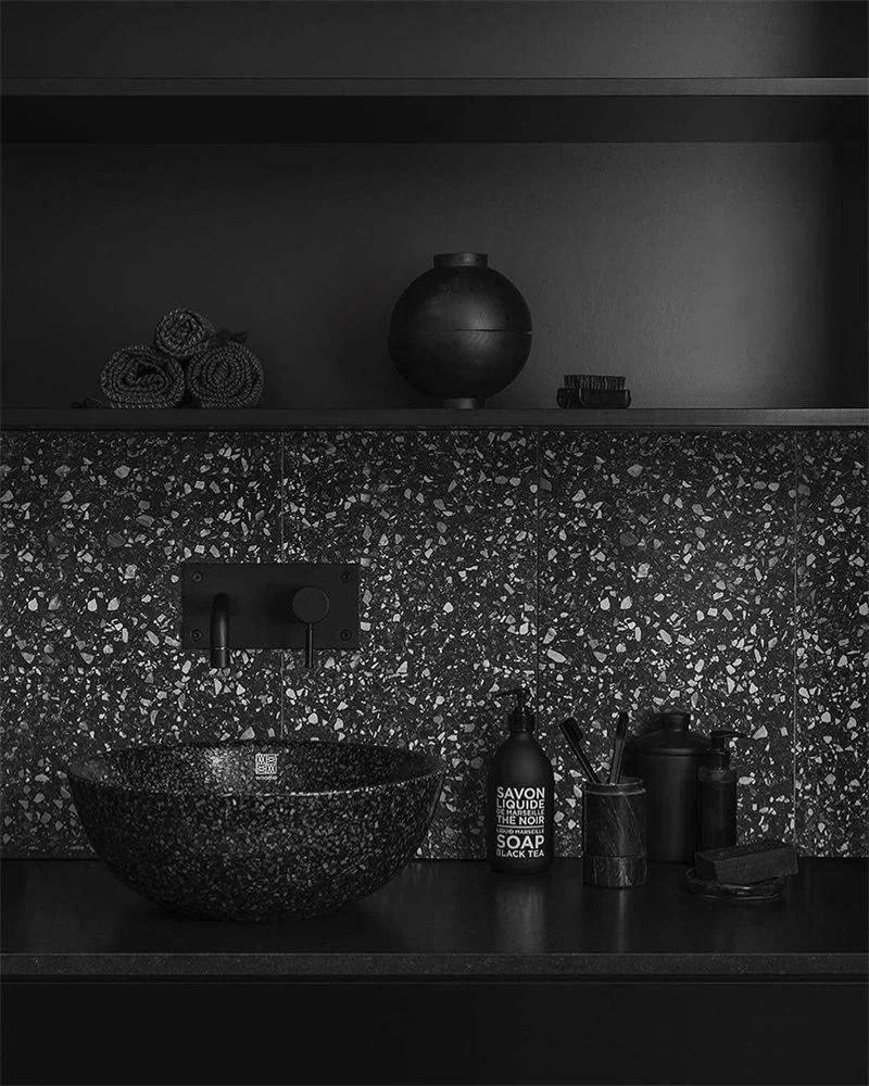 Black Terrazzo Stone Sinks