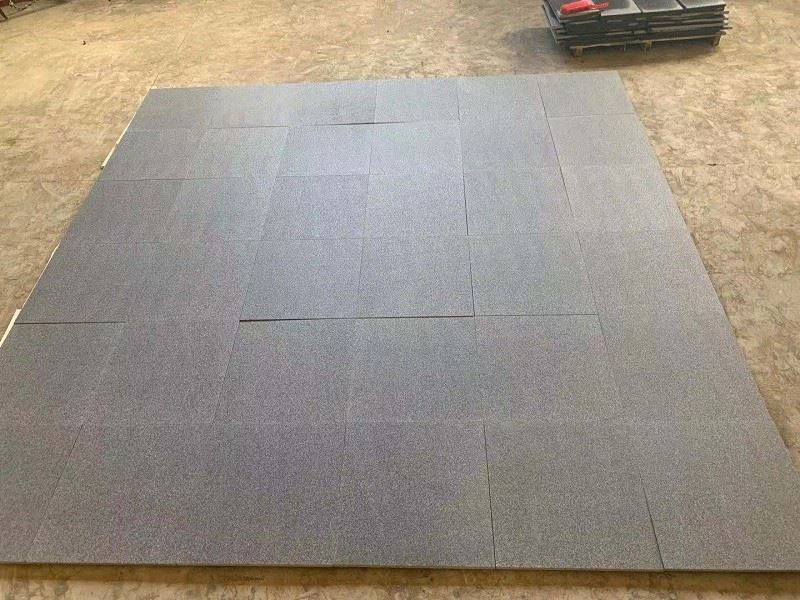 China Black Granite Flamed And Waterjet