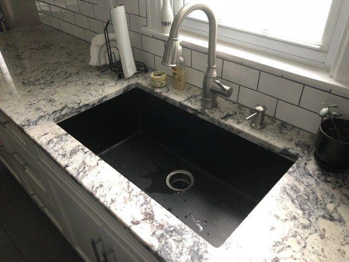 China Black Honed Granite Custom Sink For Kitchen