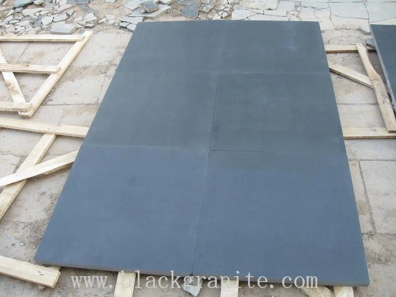 Classic Black Granite Flamed and Honed Tile