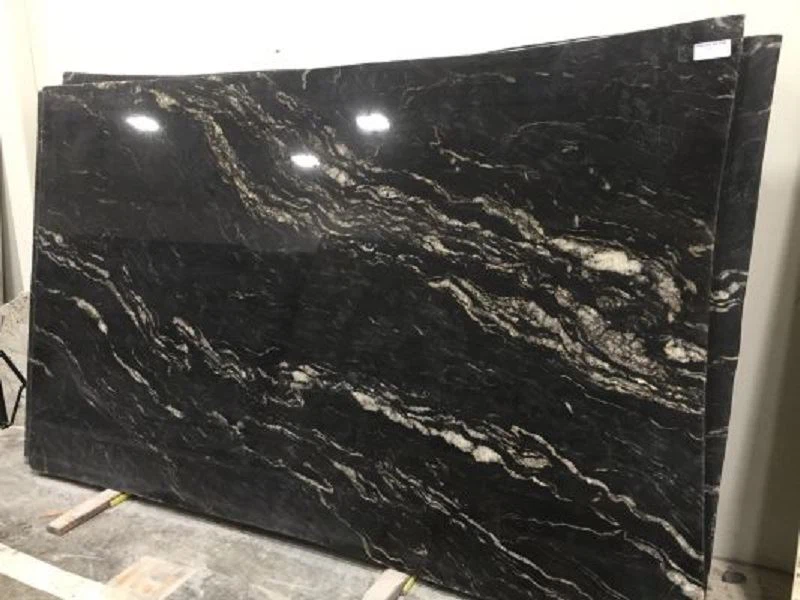 Cosmic Black Stone Polish Flooring Tiles