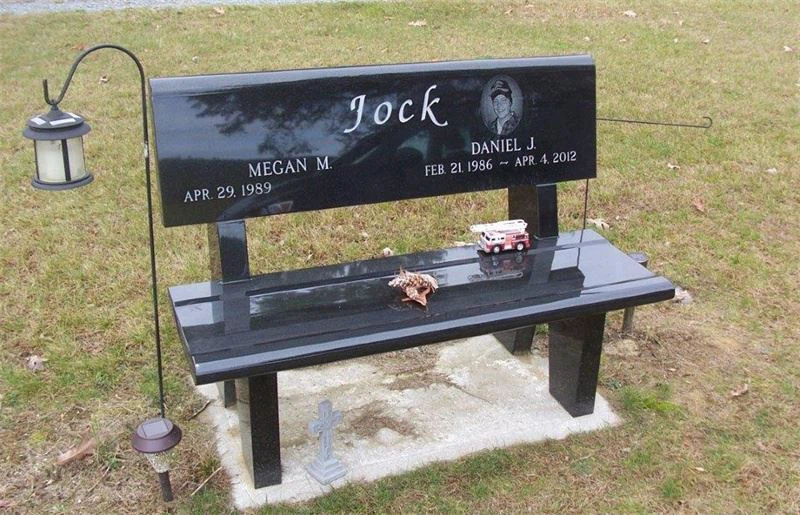 Custom Polished Black Memorial And Cremation Bench