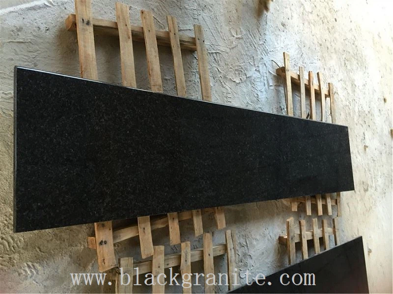 Dark Black Granite Stone Kitchen CounterTops and Backsplash slab