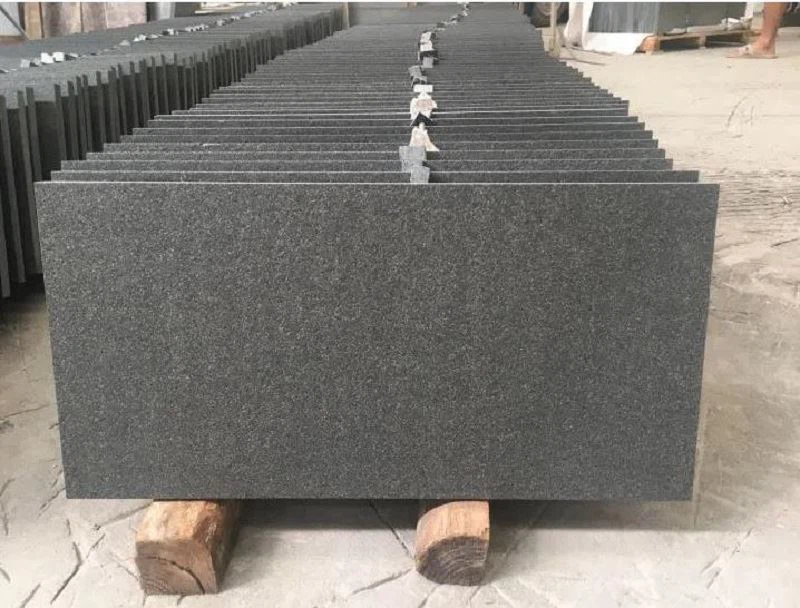 Flamed Surface Black Granite Tiles