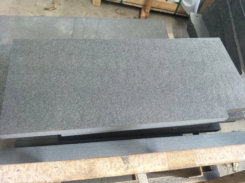 Flamed Surface Black Granite Tiles