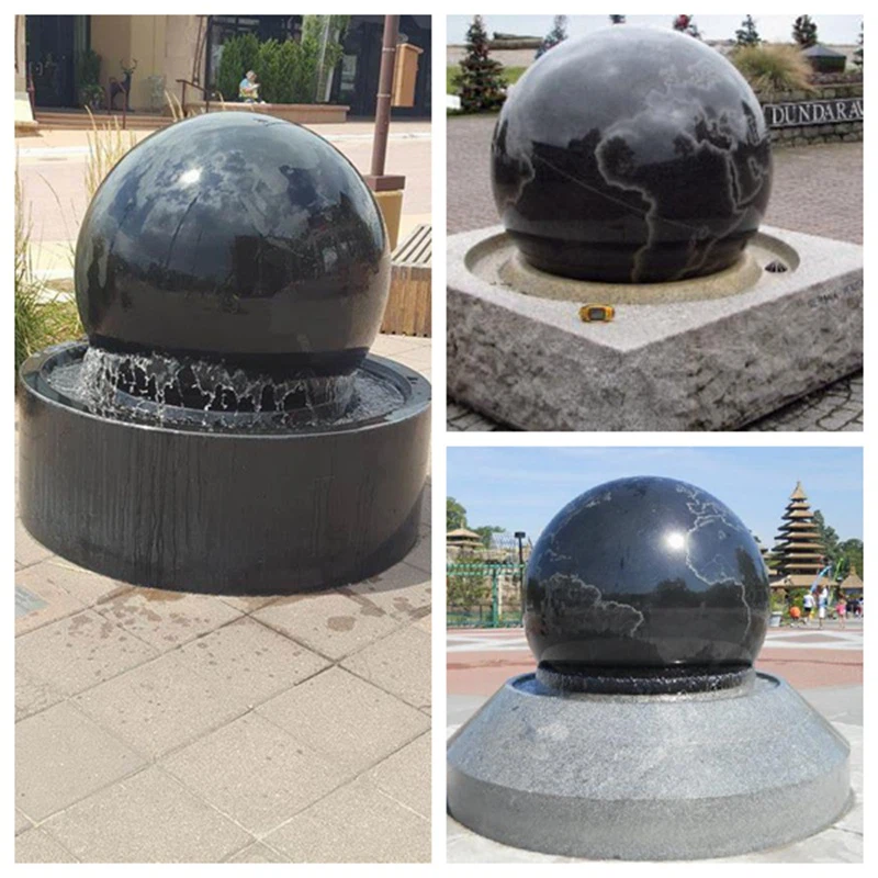 Floating Black Granite Sphere Water Fountains