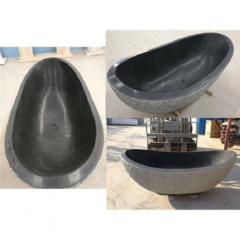 Freestanding Black Stone Bathtub