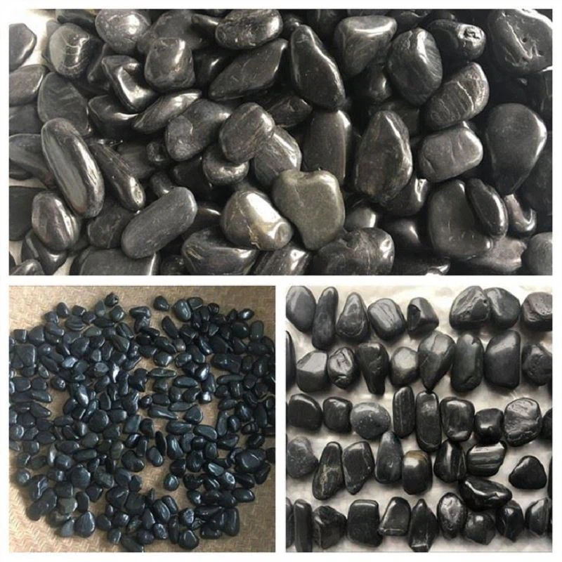 High Polished Black Pebbles For Landscaping