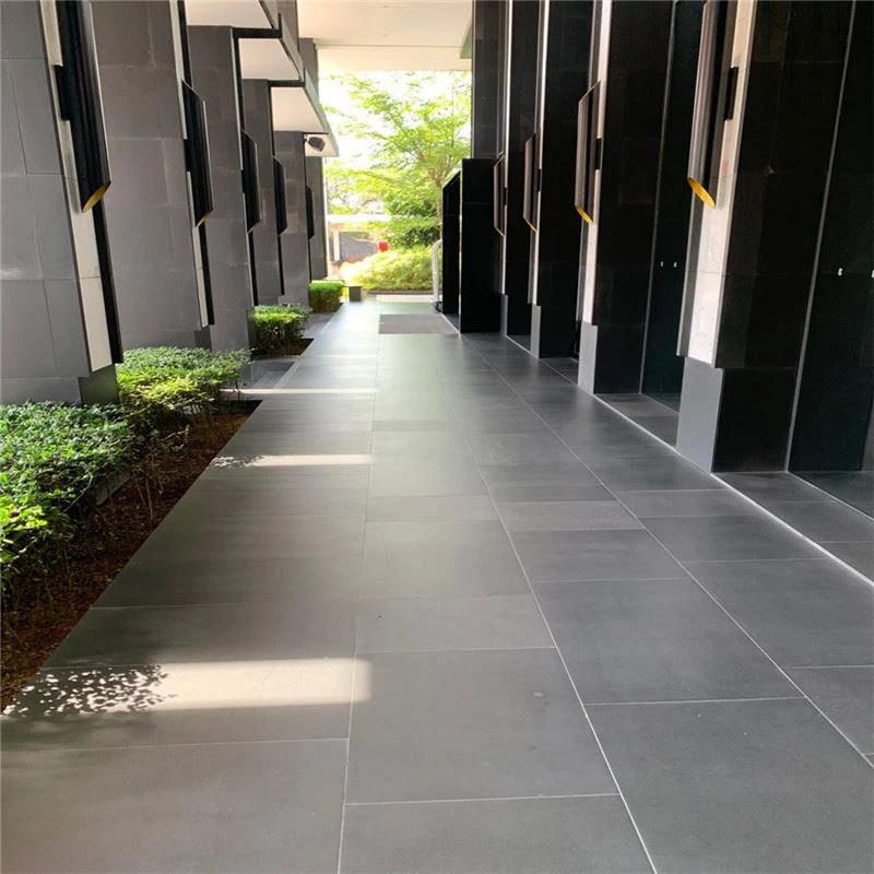 Honed Black Granite Floor Tile