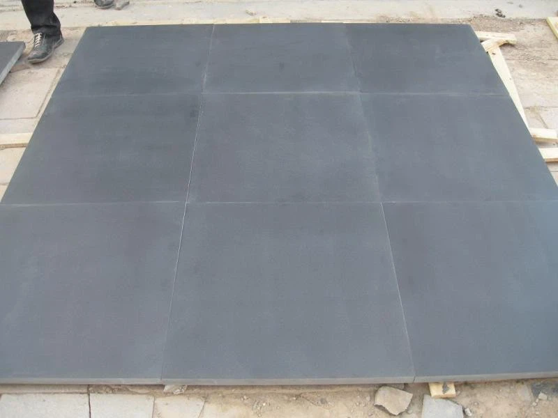 Honed Black Granite Floor Tile