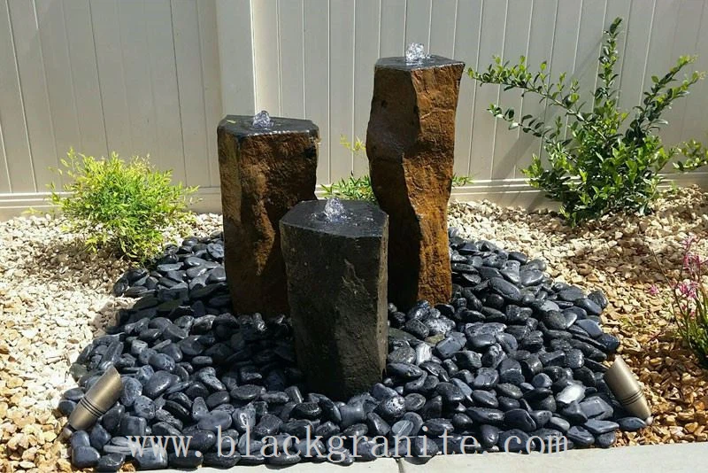 Large Black Granite Cobblestone and Pavers