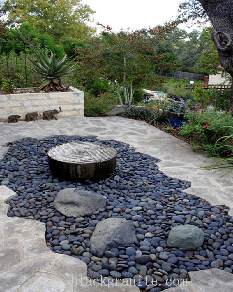 Large Black Granite Cobblestone and Pavers