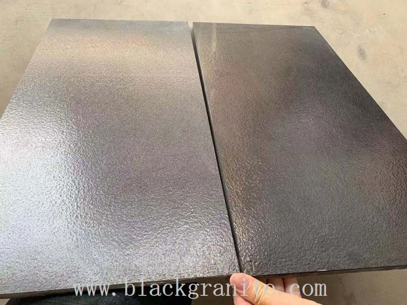 Leathered Absolute Black Granite Counter Tops for Kitchen