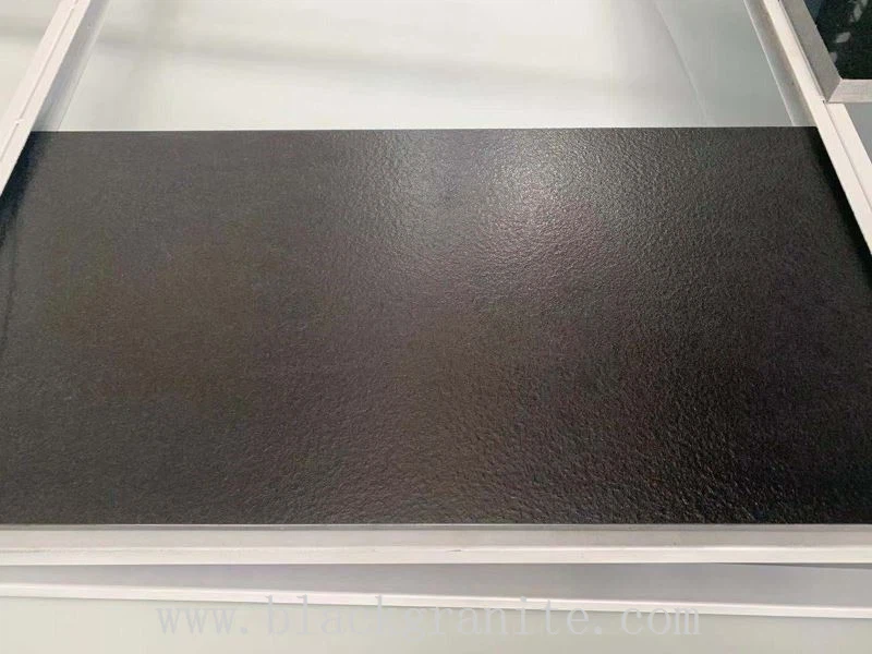 Leathered Absolute Black Granite Counter Tops for Kitchen