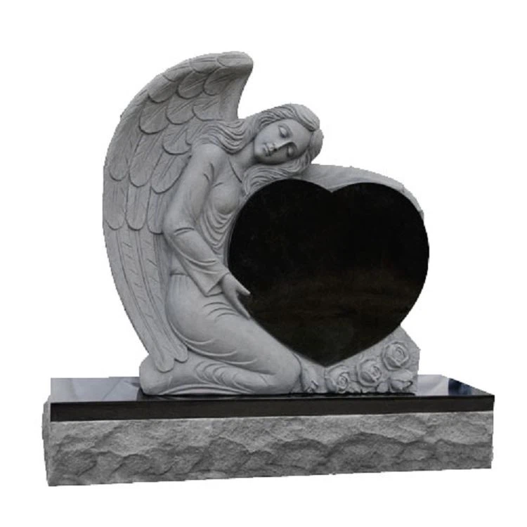 Natural Black Granite Headstone Gravestone Memorial Monuments With Various Shapes