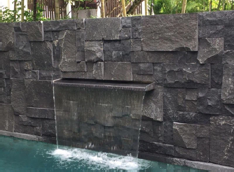 Natural Black Granite Loose Big Blocks Stone Wall Cladding For Wall