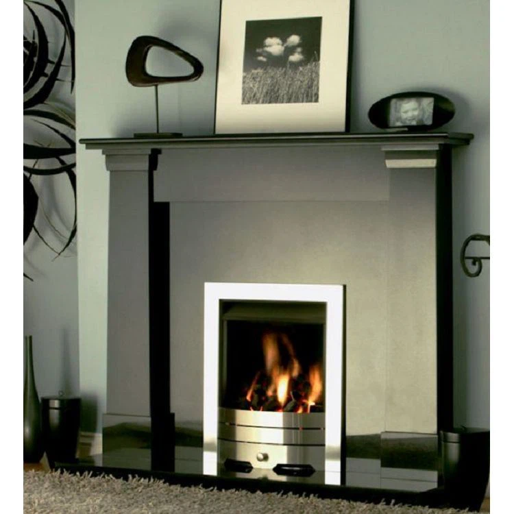 Natural Polished Black Granite Electric Fireplace For Keeping Warm