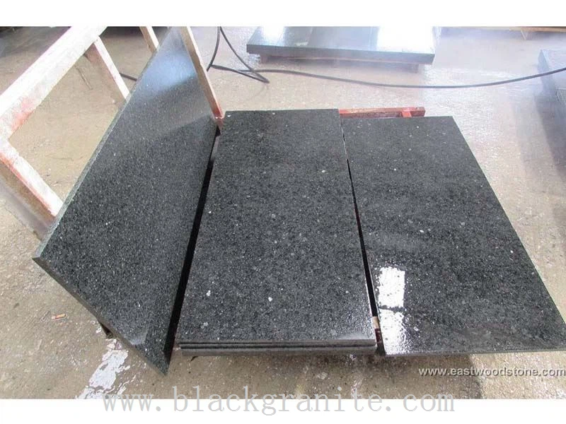 Polished Black Diamond Granite Tiles and Counter Tops